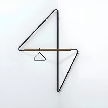 Corner Wall Coat Hook Wooden Metal Storage Rack