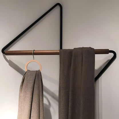 Corner Wall Coat Hook Wooden Metal Storage Rack