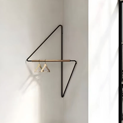 Corner Wall Coat Hook Wooden Metal Storage Rack