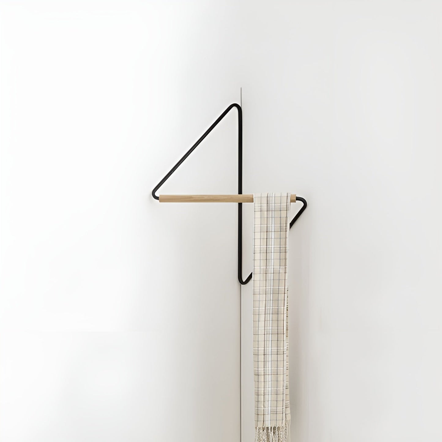 Corner Wall Coat Hook Wooden Metal Storage Rack