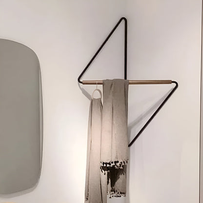 Corner Wall Coat Hook Wooden Metal Storage Rack