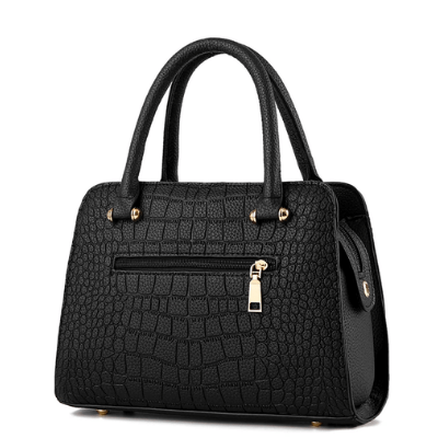 Croc Embossed Shoulder Handbag Elegant PU Leather Purse