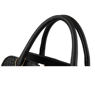 Croc Embossed Shoulder Handbag Elegant PU Leather Purse