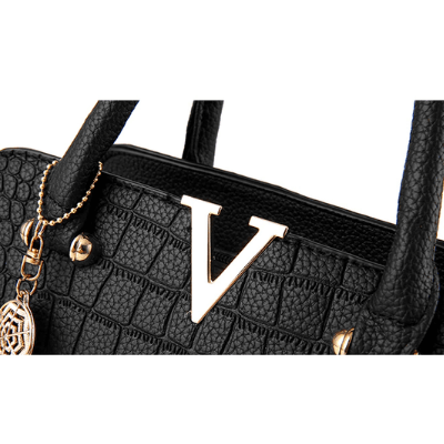 Croc Embossed Shoulder Handbag Elegant PU Leather Purse