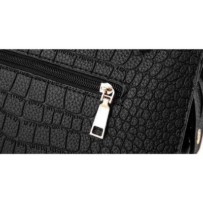 Croc Embossed Shoulder Handbag Elegant PU Leather Purse