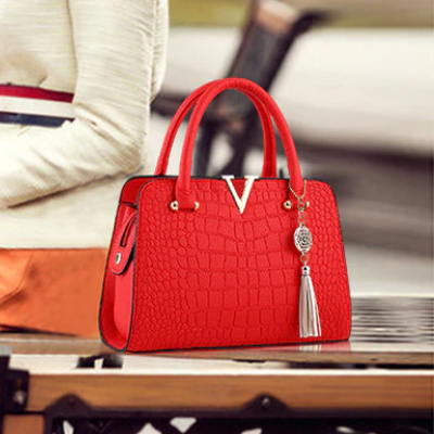 Croc Embossed Shoulder Handbag Elegant PU Leather Purse