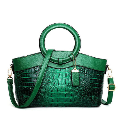 Croc Embossed Womens Handbag Luxury Vegan Leather Purse