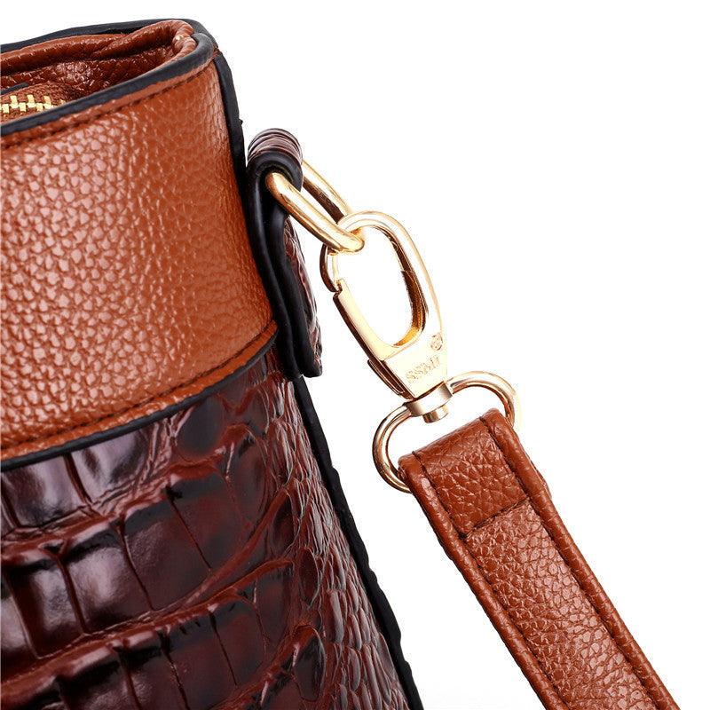 Croc Embossed Womens Handbag Luxury Vegan Leather Purse