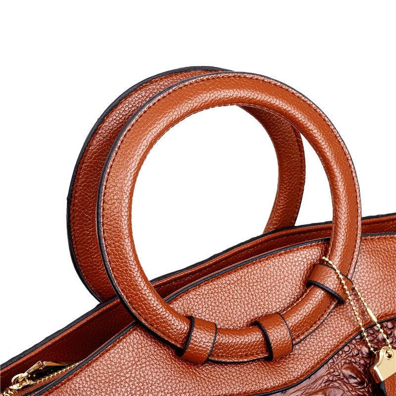 Croc Embossed Womens Handbag Luxury Vegan Leather Purse