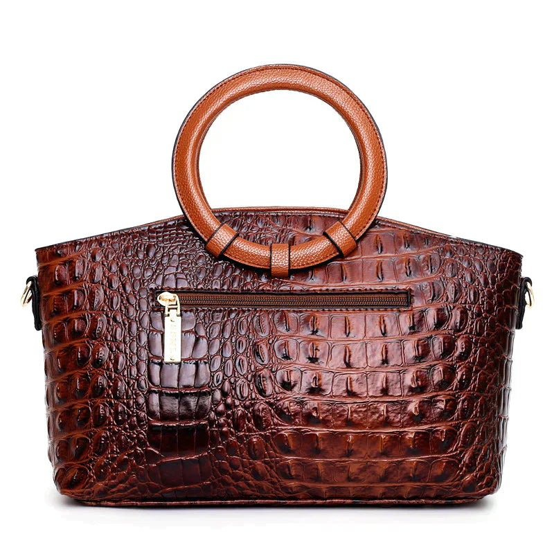 Croc Embossed Womens Handbag Luxury Vegan Leather Purse