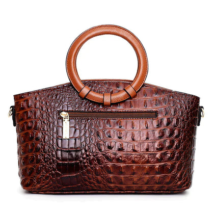 Croc Embossed Womens Handbag Luxury Vegan Leather Purse