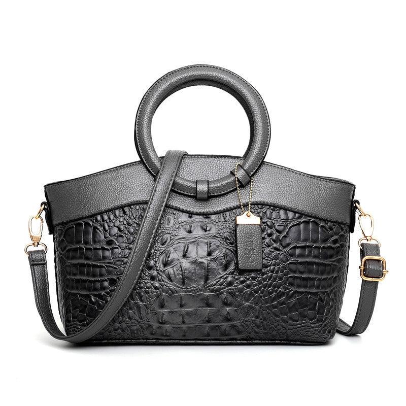 Croc Embossed Womens Handbag Luxury Vegan Leather Purse