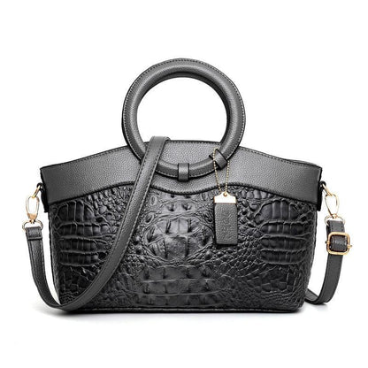 Croc Embossed Womens Handbag Luxury Vegan Leather Purse