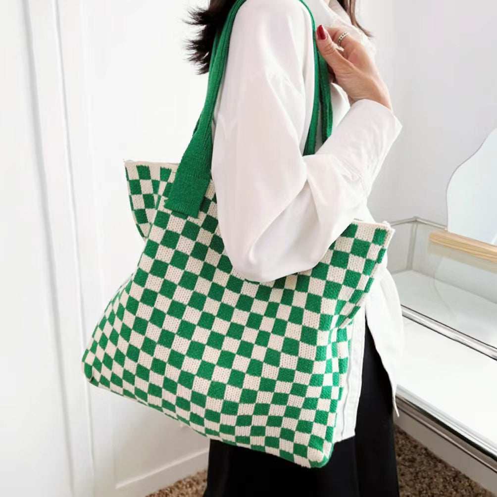 Crochet Shopper Tote Bag Knitted Shoulder Beach Handbag