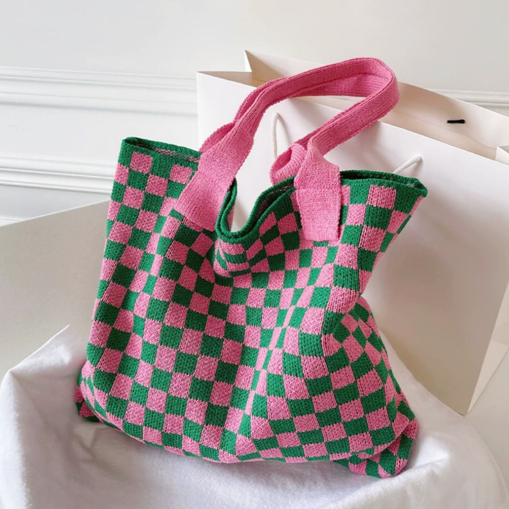 Crochet Shopper Tote Bag Knitted Shoulder Beach Handbag