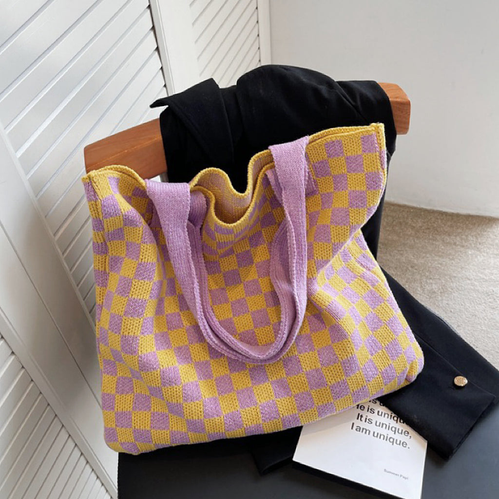 Crochet Shopper Tote Bag Knitted Shoulder Beach Handbag