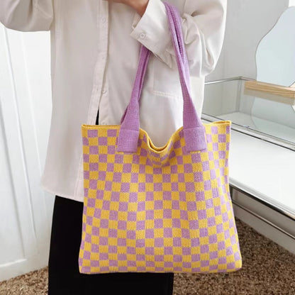 Crochet Shopper Tote Bag Knitted Shoulder Beach Handbag