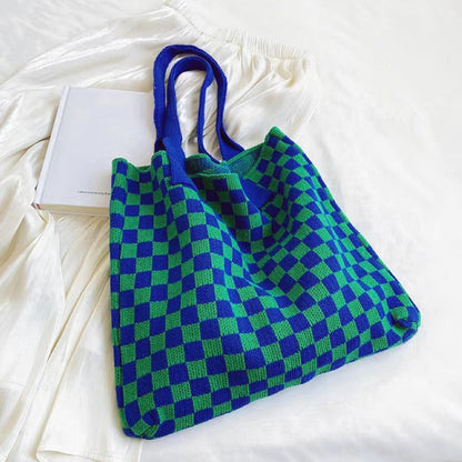 Crochet Shopper Tote Bag Knitted Shoulder Beach Handbag