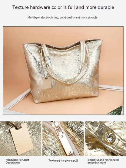 Crocodile Pattern Shoulder Bag Womens Fashion Handbag