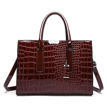 Crocodile Pattern Shoulder Handbag Large Capacity Crossbody Purse