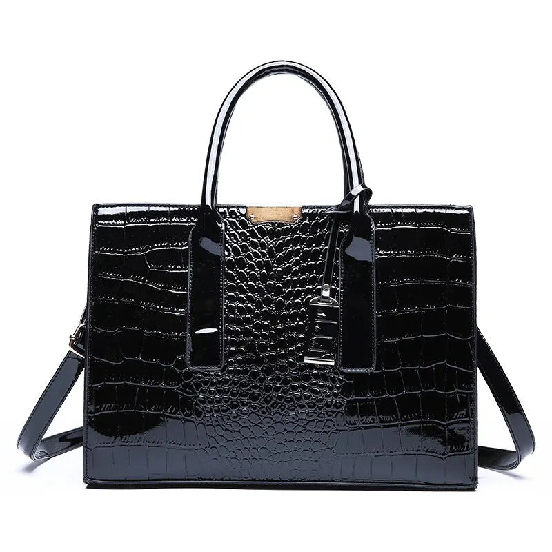 Crocodile Pattern Shoulder Handbag Large Capacity Crossbody Purse