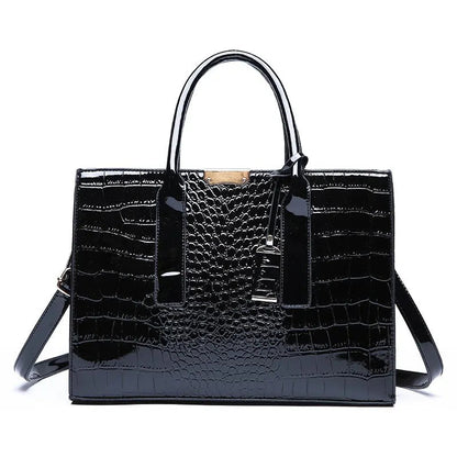 Crocodile Pattern Shoulder Handbag Large Capacity Crossbody Purse