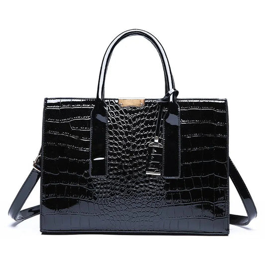 Crocodile Pattern Shoulder Handbag Large Capacity Crossbody Purse