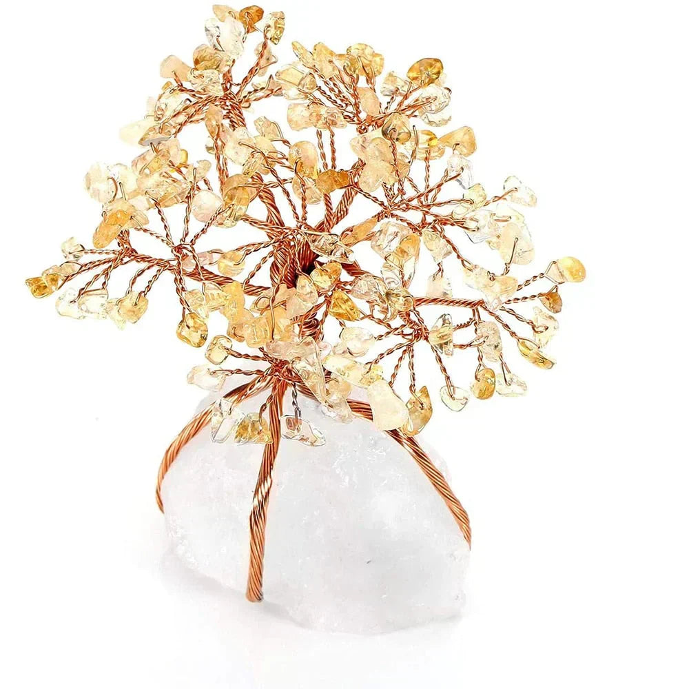 Crystal Bonsai Tree Ornament Feng Shui Gemstone Decor