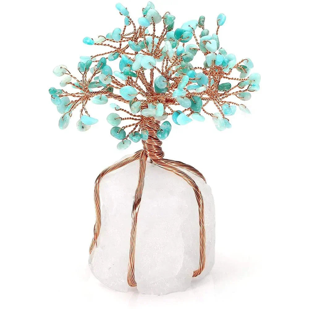 Crystal Bonsai Tree Ornament Feng Shui Gemstone Decor