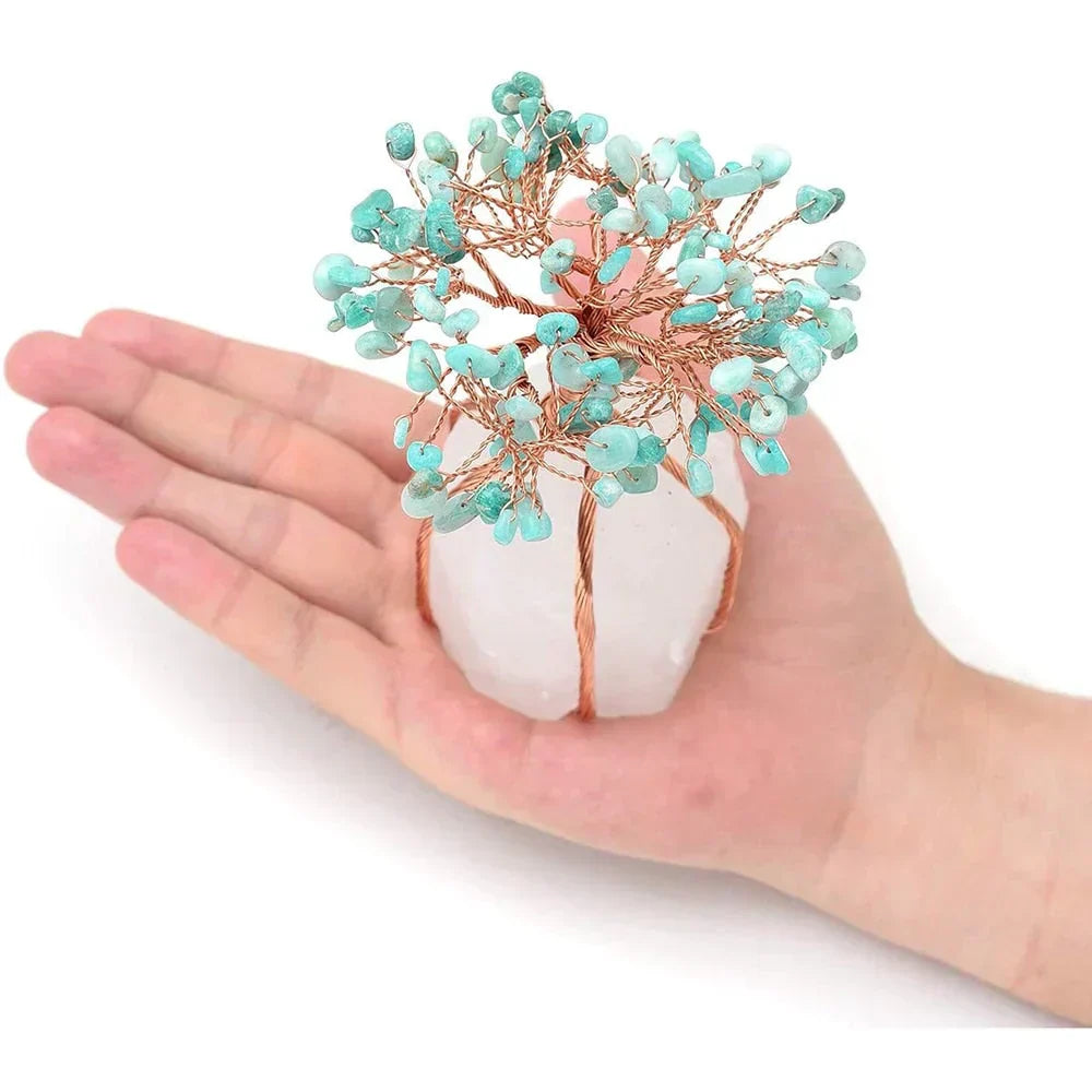 Crystal Bonsai Tree Ornament Feng Shui Gemstone Decor