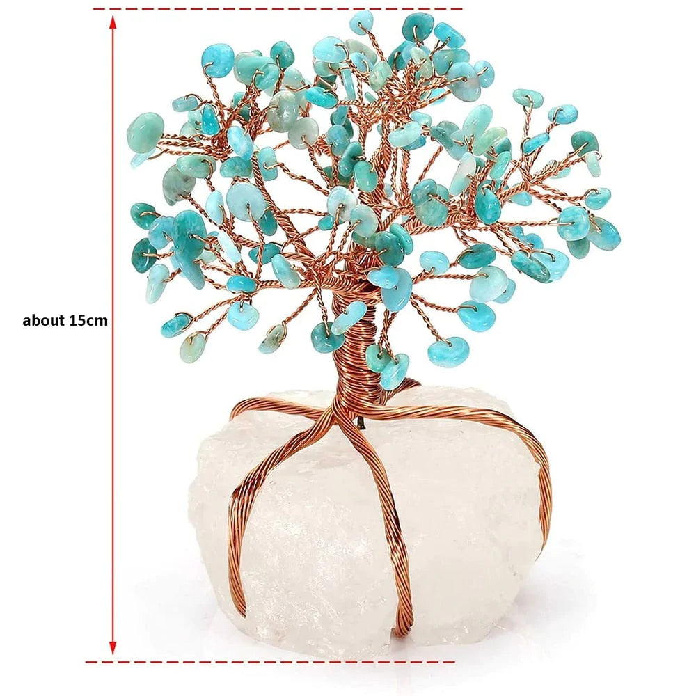 Crystal Bonsai Tree Ornament Feng Shui Gemstone Decor