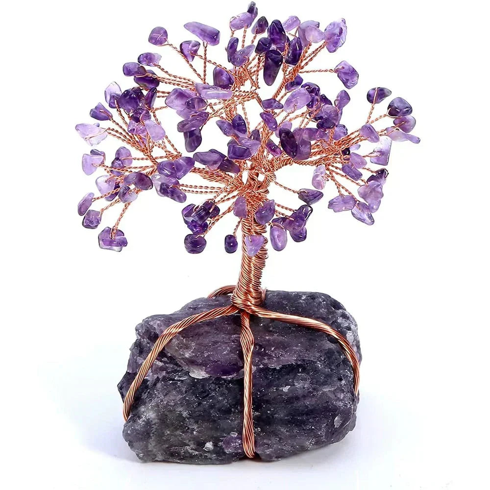 Crystal Bonsai Tree Ornament Feng Shui Gemstone Decor