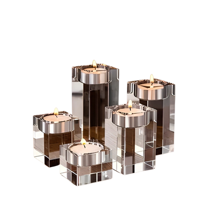 Crystal Candle Holder Set Elegant Decorative Table Centerpieces