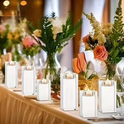 Crystal Candle Holder Set Elegant Decorative Table Centerpieces