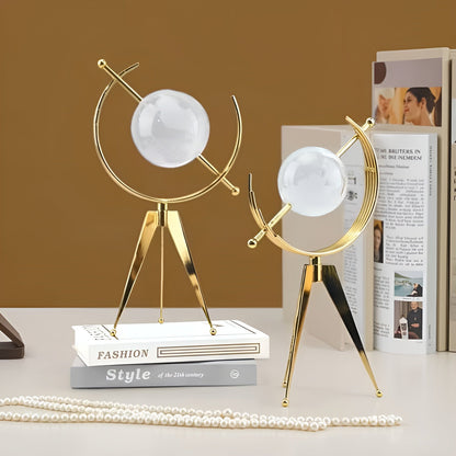 Crystal Globe Desk Decor Luxury World Sphere Ornament