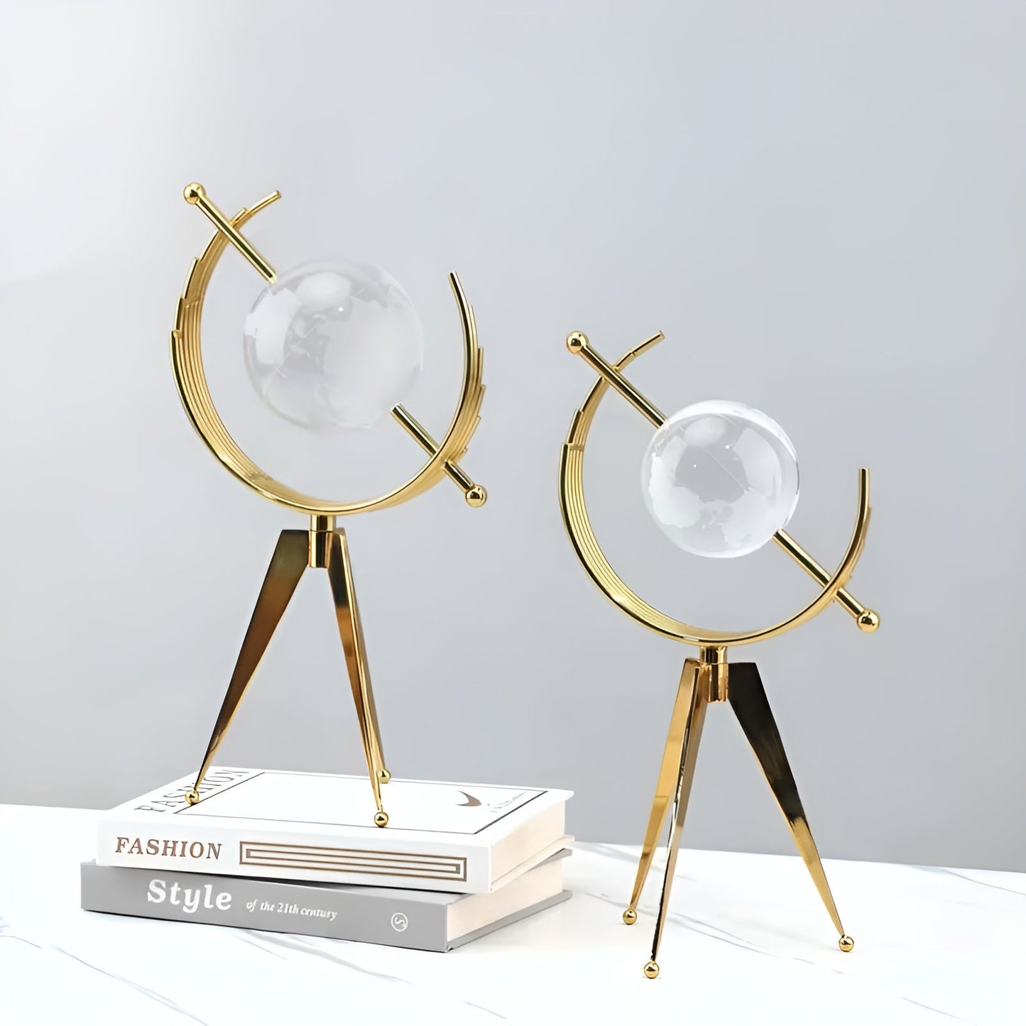 Crystal Globe Desk Decor Luxury World Sphere Ornament