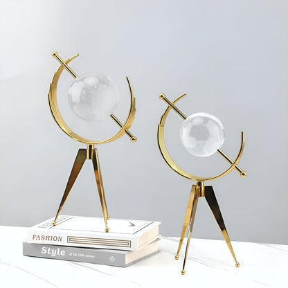 Crystal Globe Desk Decor Luxury World Sphere Ornament