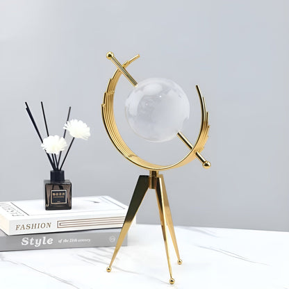 Crystal Globe Desk Decor Luxury World Sphere Ornament