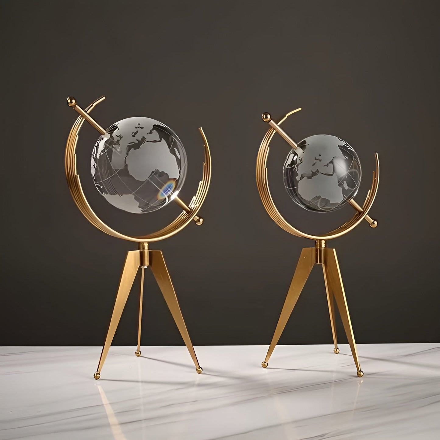Crystal Globe Desk Decor Luxury World Sphere Ornament