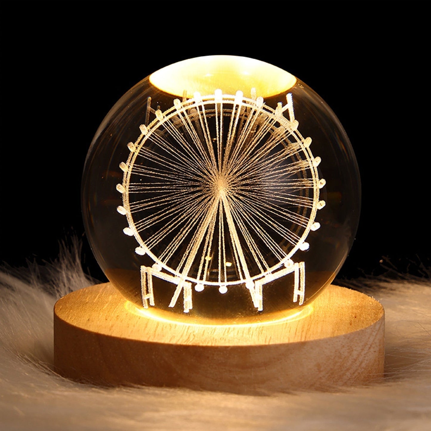 Crystal Light Ball | Rotating 3D Moon and Planet LED Table Lamp