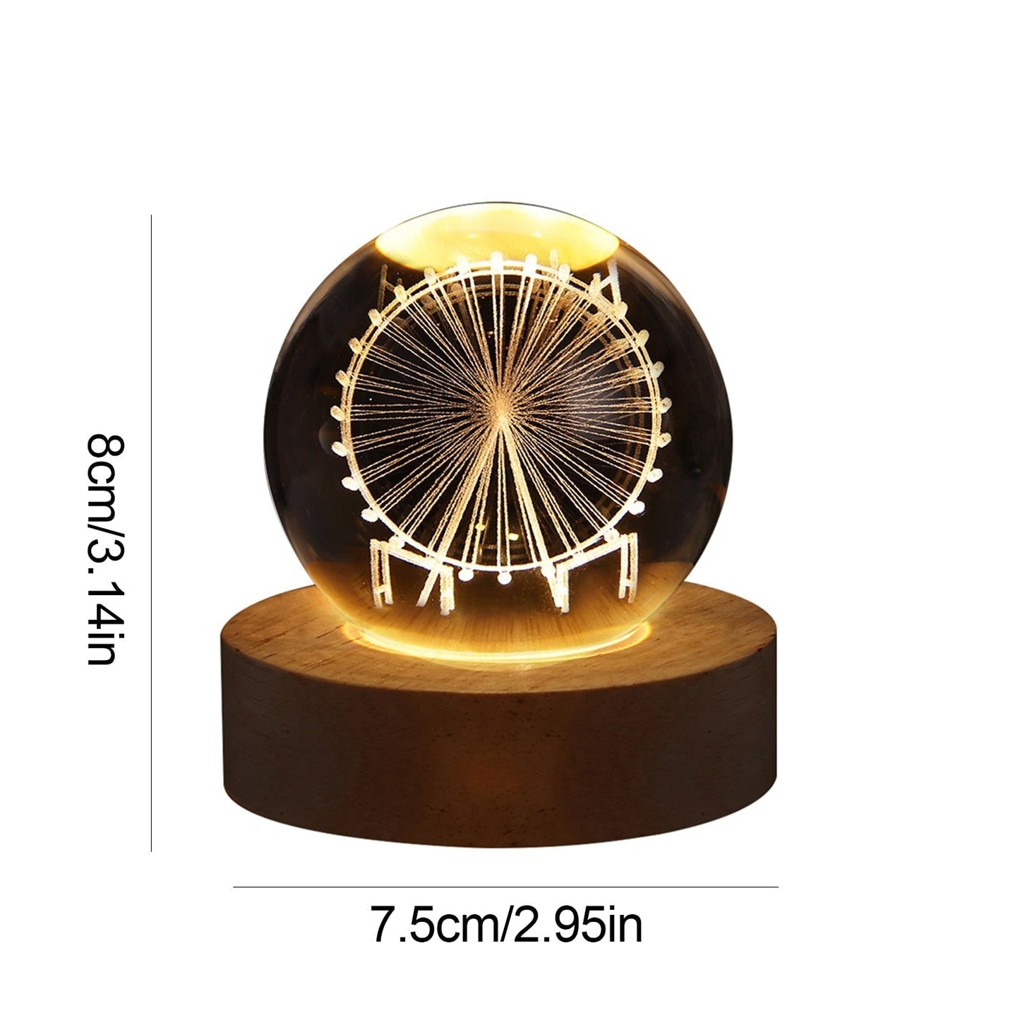 Crystal Light Ball | Rotating 3D Moon and Planet LED Table Lamp