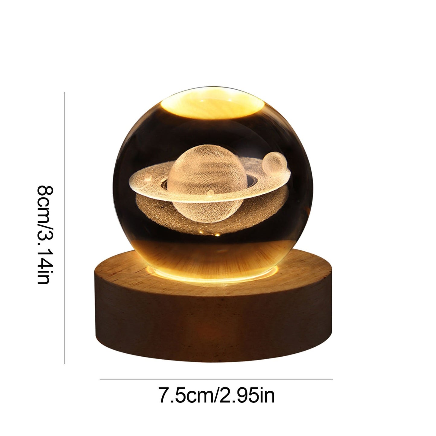 Crystal Light Ball | Rotating 3D Moon and Planet LED Table Lamp