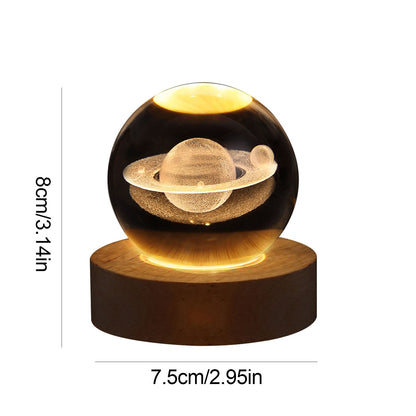 Crystal Light Ball | Rotating 3D Moon and Planet LED Table Lamp