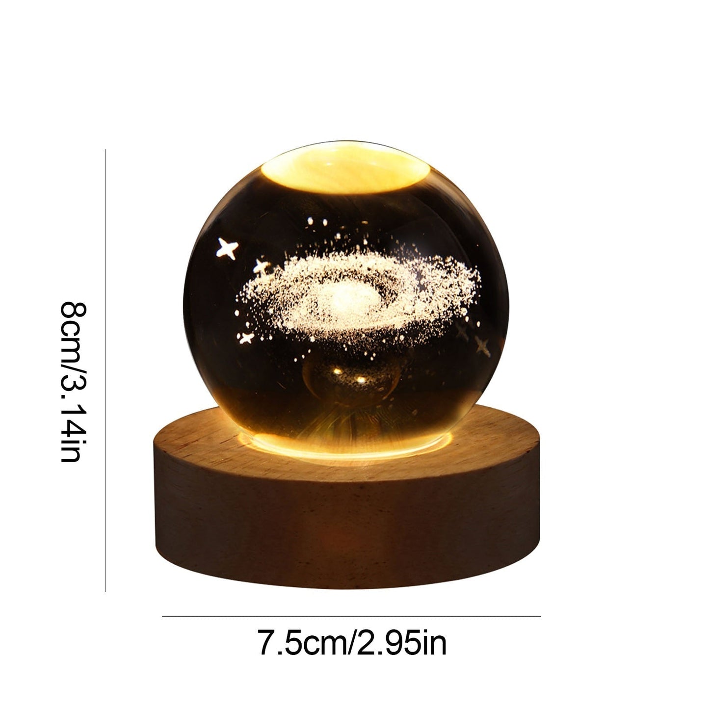 Crystal Light Ball | Rotating 3D Moon and Planet LED Table Lamp