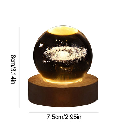 Crystal Light Ball | Rotating 3D Moon and Planet LED Table Lamp