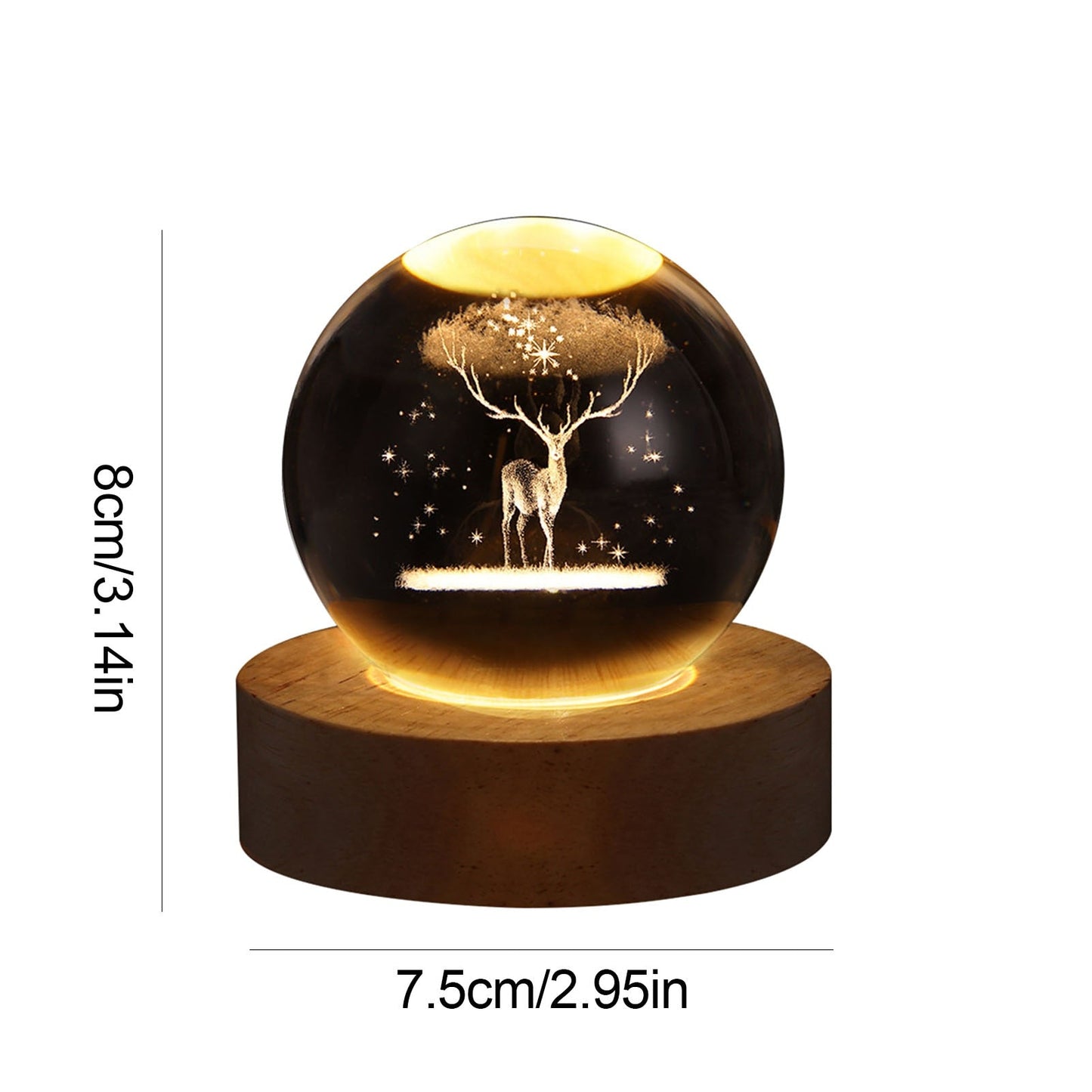 Crystal Light Ball | Rotating 3D Moon and Planet LED Table Lamp