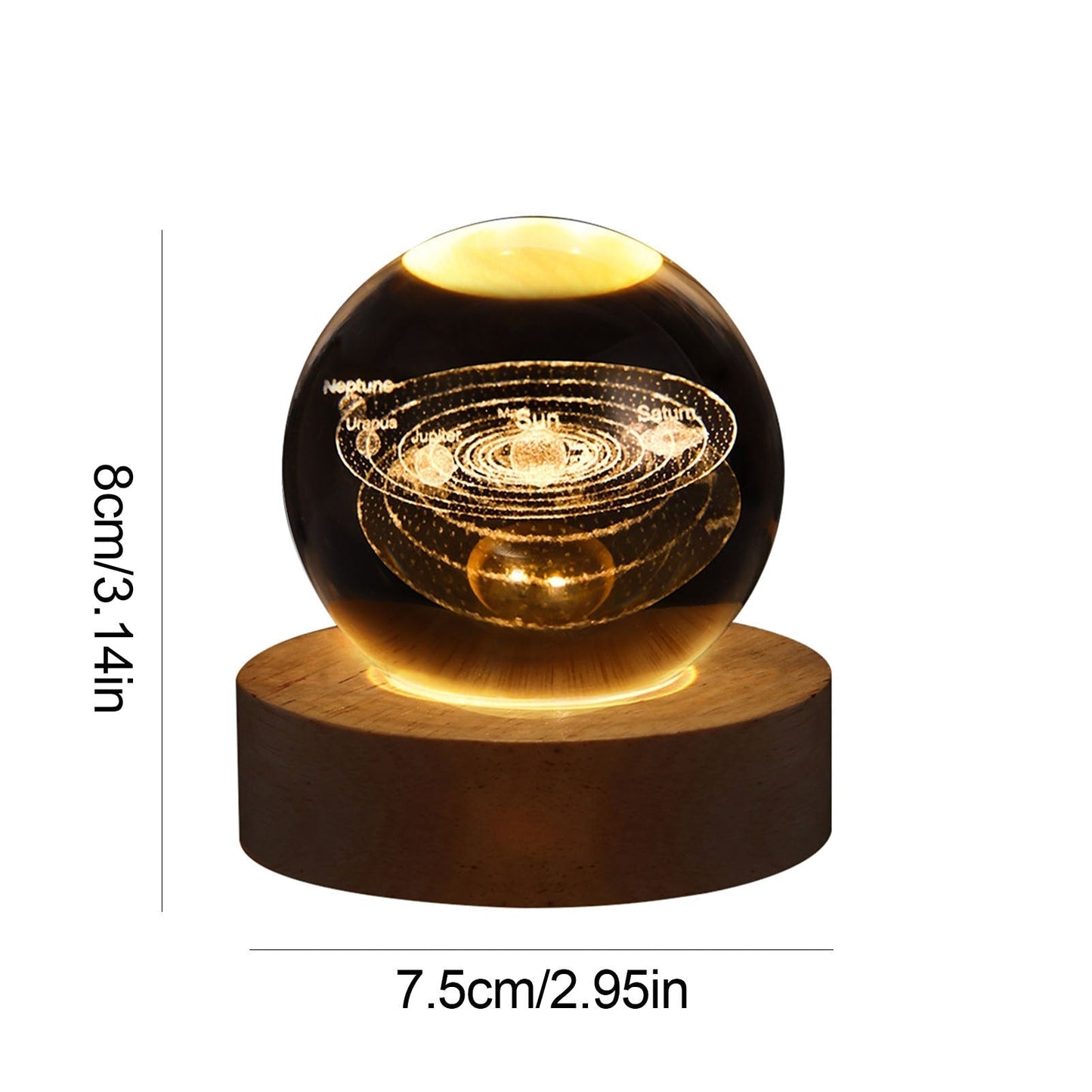 Crystal Light Ball | Rotating 3D Moon and Planet LED Table Lamp