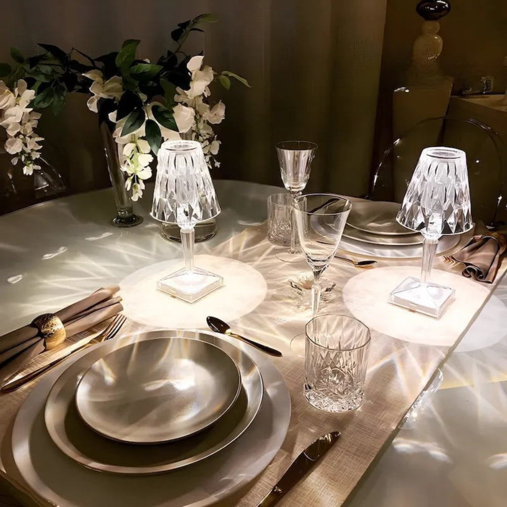 Crystal Rechargeable Table Lamp Touch Dimmable LED Light