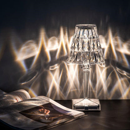 Crystal Rechargeable Table Lamp Touch Dimmable LED Light