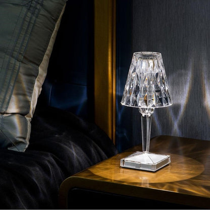 Crystal Rechargeable Table Lamp Touch Dimmable LED Light